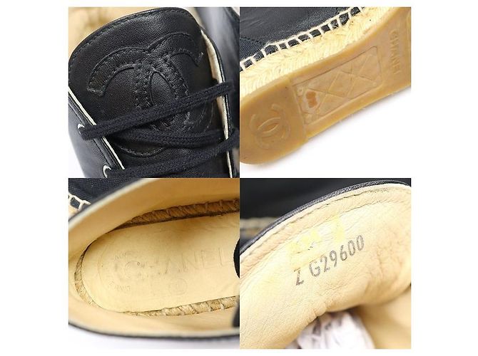 Chanel Espadrilles da donna in agnello nero con logo CC - vista 7