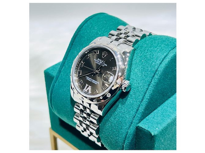 Rolex Reloj Oyster para mujer Datejust con bisel de diamantes Castaño - vista 4
