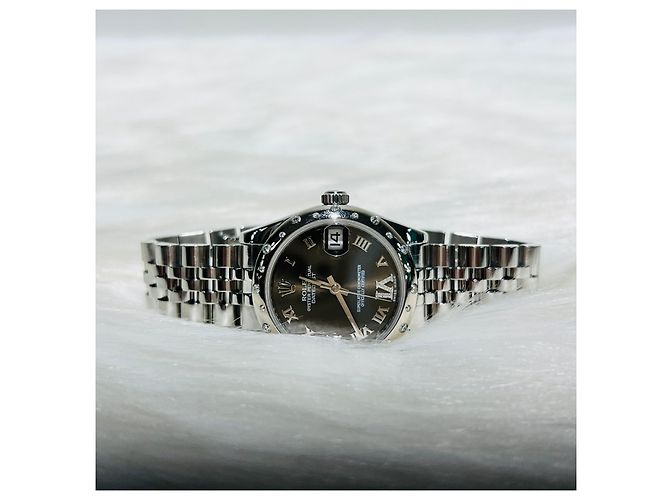 Rolex Reloj Oyster para mujer Datejust con bisel de diamantes Castaño - vista 5