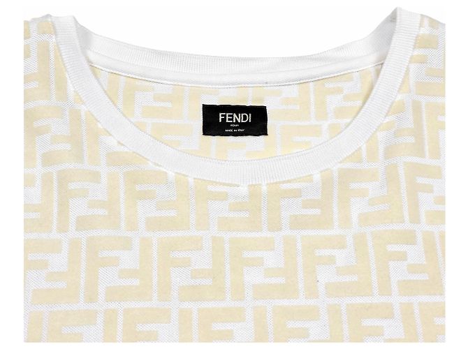 Fendi Jacquard-T-Shirt mit kurzen Ärmeln Weiß - Ansicht 4