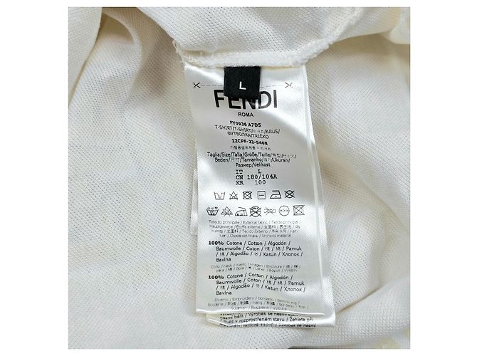 Fendi Jacquard-T-Shirt mit kurzen Ärmeln Weiß - Ansicht 5