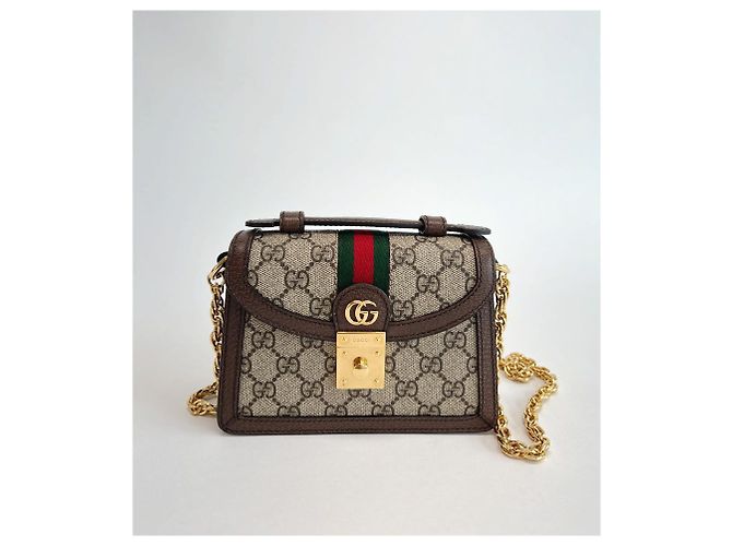 Gucci Borsa a tracolla Ophidia GG Mini Marrone - vista 10