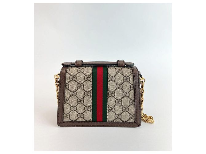 Gucci Borsa a tracolla Ophidia GG Mini Marrone - vista 12