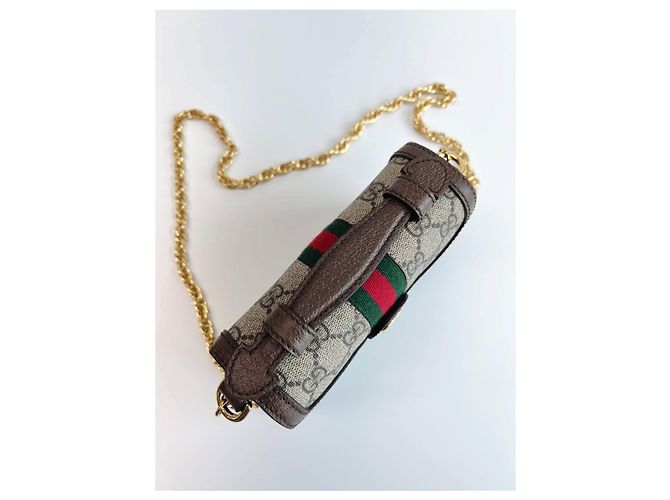 Gucci Borsa a tracolla Ophidia GG Mini Marrone - vista 13