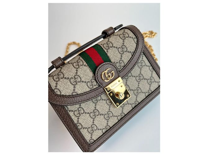 Gucci Borsa a tracolla Ophidia GG Mini Marrone - vista 15