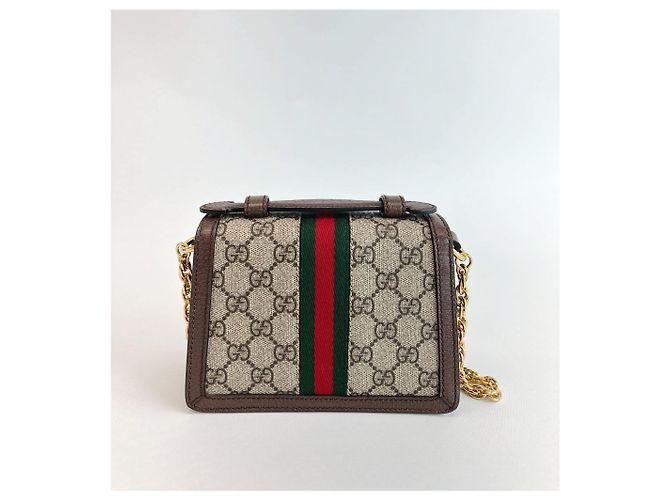 Gucci Borsa a tracolla Ophidia GG Mini Marrone - vista 2
