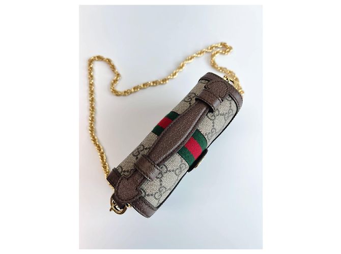 Gucci Borsa a tracolla Ophidia GG Mini Marrone - vista 3