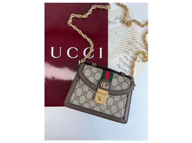 Gucci Borsa a tracolla Ophidia GG Mini Marrone - vista 4