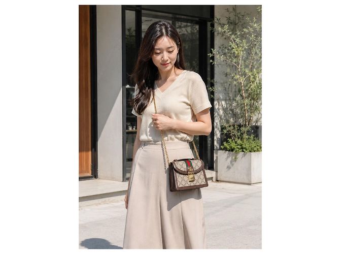 Gucci Borsa a tracolla Ophidia GG Mini Marrone - vista 5