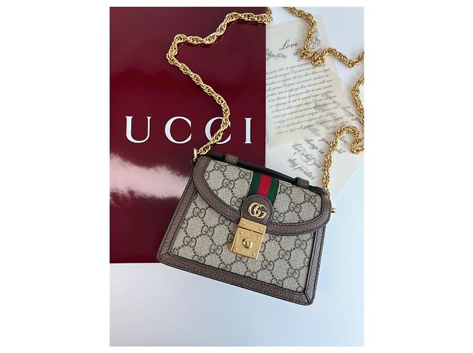 Gucci Borsa a tracolla Ophidia GG Mini Marrone - vista 6
