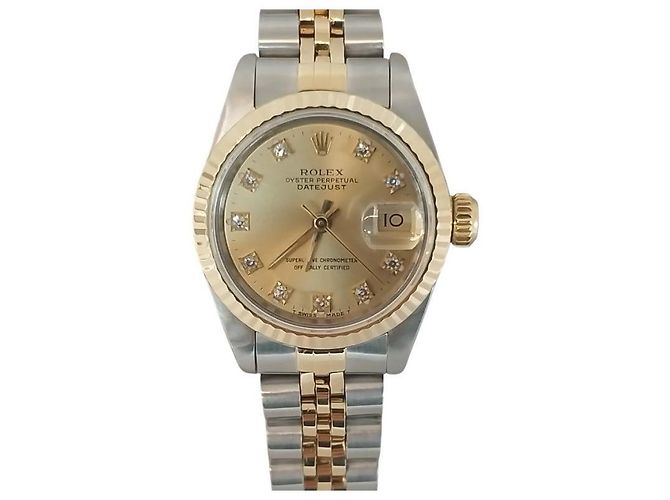 Rolex Datejust Diamond Champagne Gold Combi Damenuhr Golden - Ansicht 8