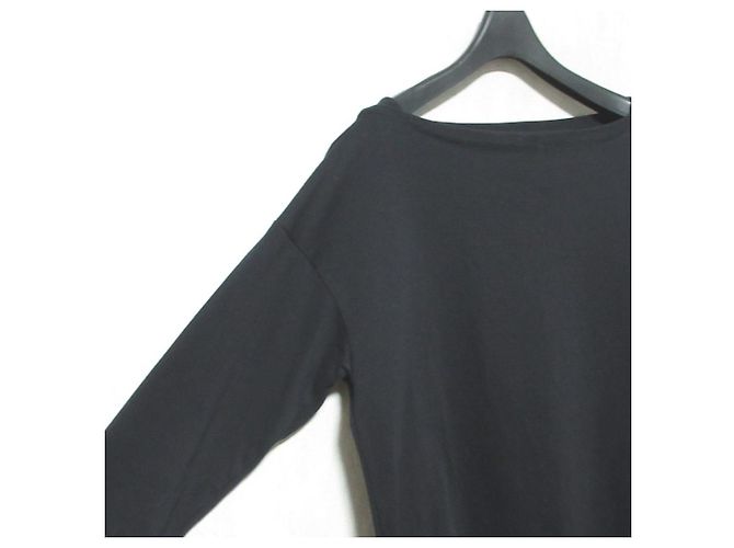 Autre Marque Top Americana com bainha assimétrica e mangas 3/4 Preto - vista 3
