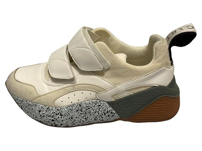 Stella Mc Cartney Sneakers Stella McCartney Eclipse Velcro Nero Bianco Grigio - vista 3