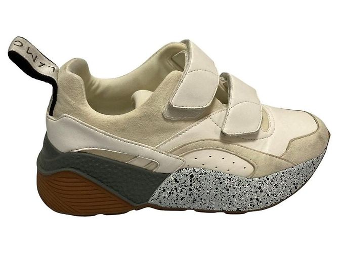 Stella Mc Cartney Sneakers Stella McCartney Eclipse Velcro Nero Bianco Grigio - vista 5