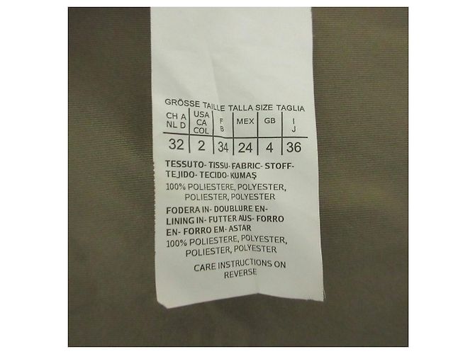 Manteau en satin Max Mara Vert Kaki - vue 10