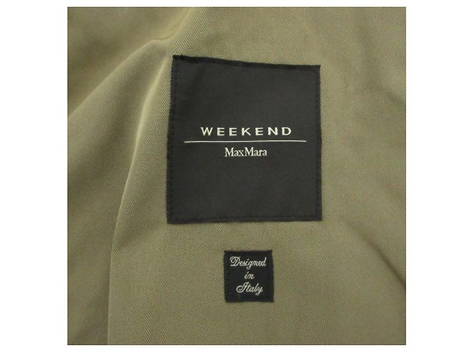 Manteau en satin Max Mara Vert Kaki - vue 3