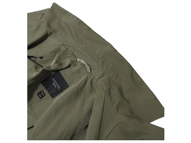 Manteau en satin Max Mara Vert Kaki - vue 6