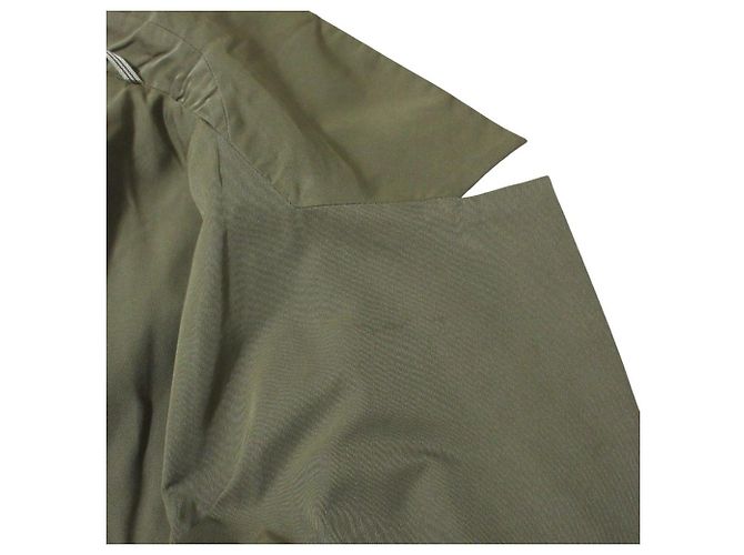 Manteau en satin Max Mara Vert Kaki - vue 9