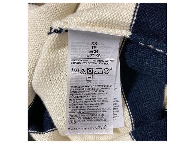 Autre Marque Punto a rayas Banana Republic Blanco roto Azul marino - vista 5