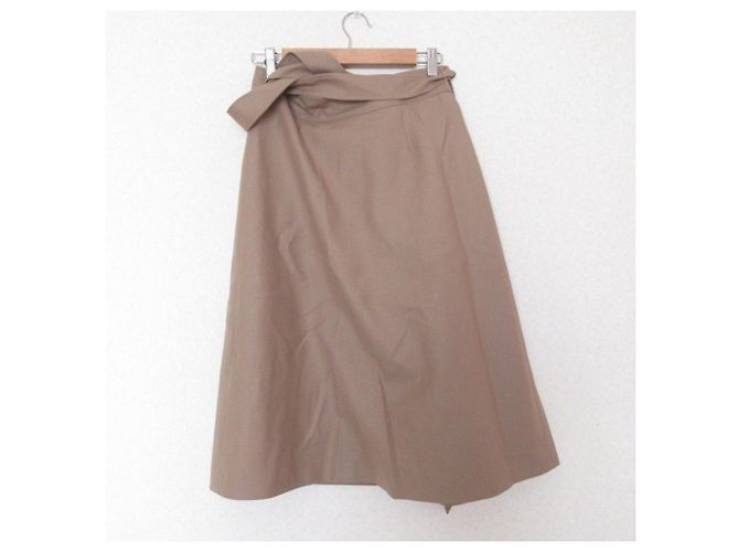 Falda de lana LIGHT SAXONY Theory Beige - vista 2