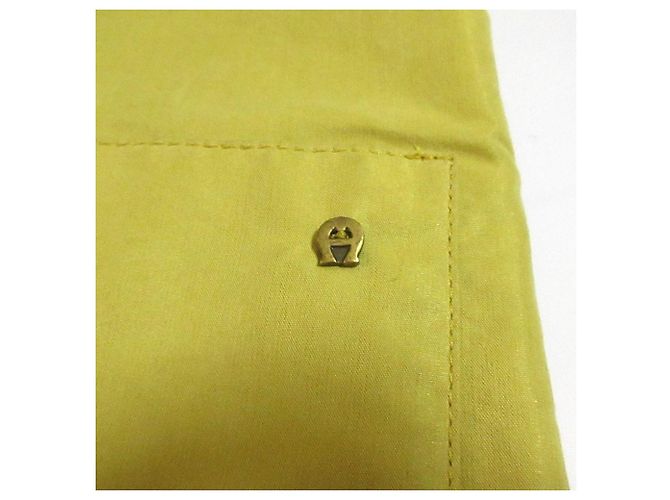 Autre Marque Cappotto singolo con ricamo logo Aigner Giallo - vista 10