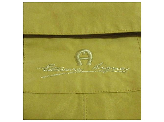 Autre Marque Cappotto singolo con ricamo logo Aigner Giallo - vista 9
