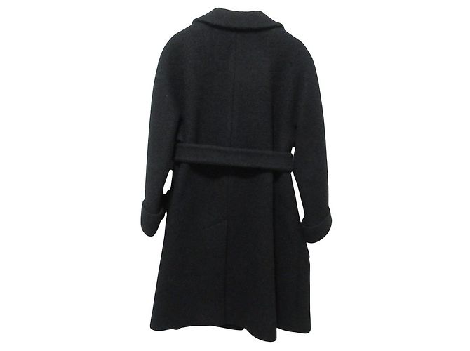 Autre Marque Abrigo de tweed con cinturón de hebillas J&M Davidson Negro - vista 2