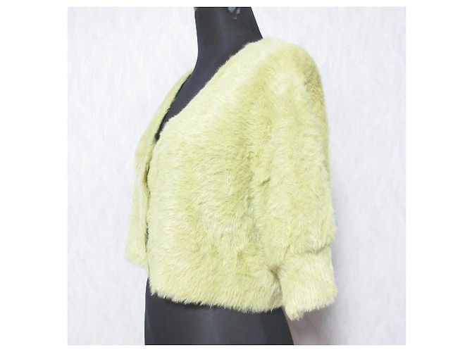 Autre Marque Cárdigan de punto con mangas de plumas GRACE CONTINENTAL Amarillo - vista 3
