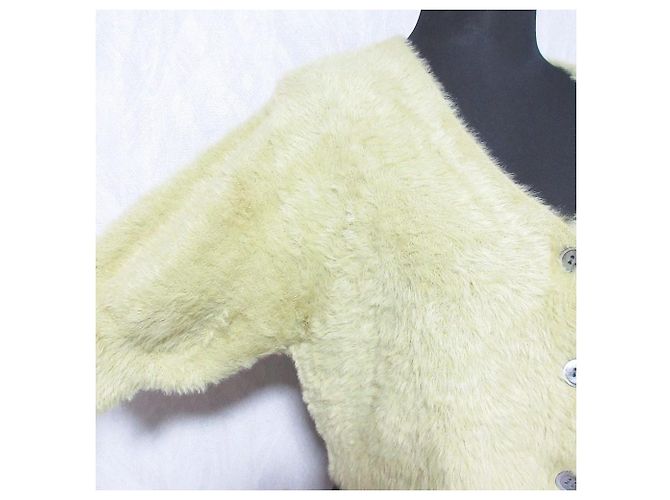 Autre Marque Cárdigan de punto con mangas de plumas GRACE CONTINENTAL Amarillo - vista 4