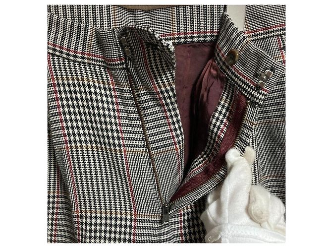 Autre Marque EZUMi Hose aus Wolle mit Glen-Check-Muster Weiß - Ansicht 3