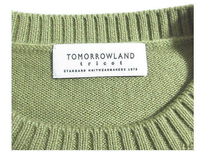 Autre Marque TOMORROWLAND tricot Merino Basic Crew Neck Knit Verde Caqui - vista 4