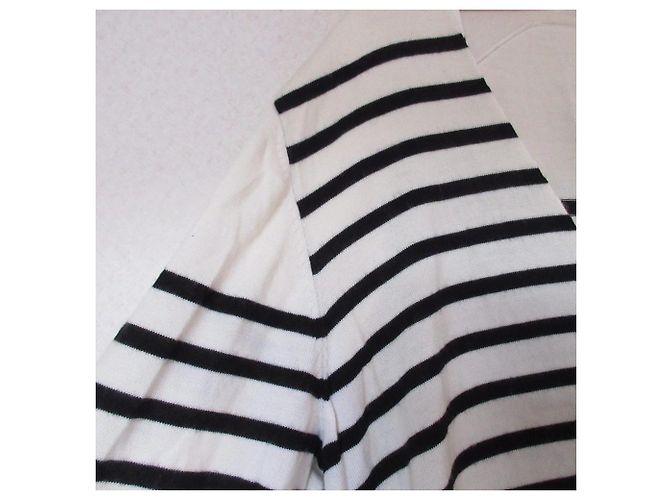 Autre Marque ANTHOM V-Ausschnitt gestreifter Strickpullover Schwarz - Ansicht 5