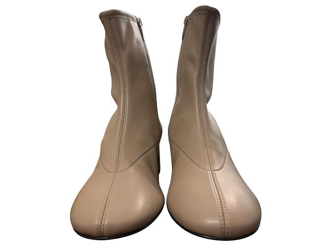 Autre Marque Kurze Lederstiefel Pilier von Sergio Rossi Beige - Ansicht 2