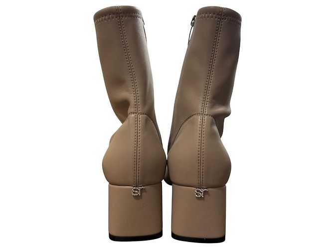 Autre Marque Kurze Lederstiefel Pilier von Sergio Rossi Beige - Ansicht 4