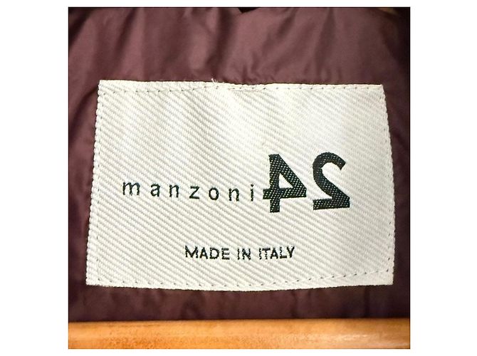 Autre Marque Abrigo de plumón de visón MANZONI24 Castaño Burdeos - vista 7