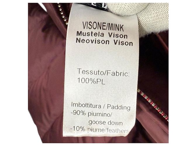 Autre Marque Abrigo de plumón de visón MANZONI24 Castaño Burdeos - vista 9