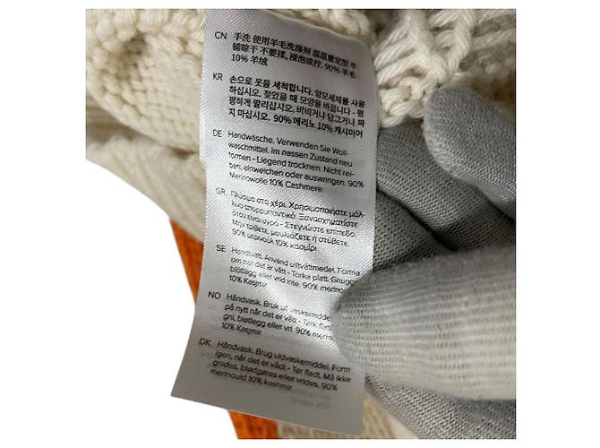 Autre Marque Strickpullover aus Kaschmir-Mischung We Norwegians Weiß Orange Roh - Ansicht 10