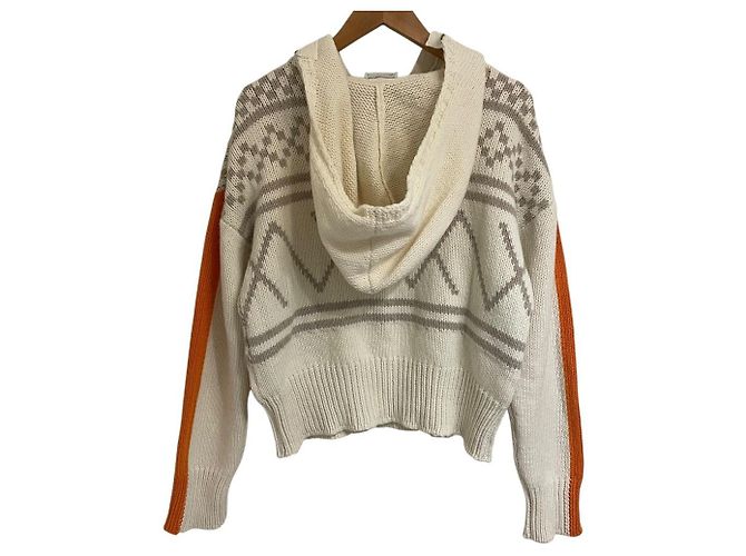 Autre Marque Strickpullover aus Kaschmir-Mischung We Norwegians Weiß Orange Roh - Ansicht 2