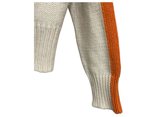 Autre Marque Strickpullover aus Kaschmir-Mischung We Norwegians Weiß Orange Roh - Ansicht 3