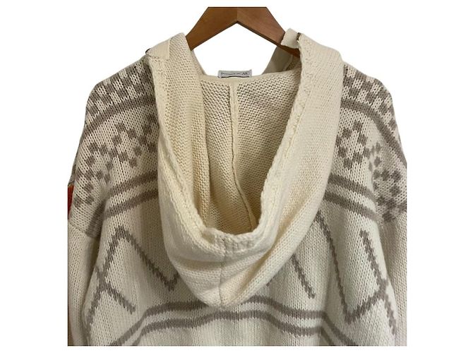 Autre Marque Strickpullover aus Kaschmir-Mischung We Norwegians Weiß Orange Roh - Ansicht 5