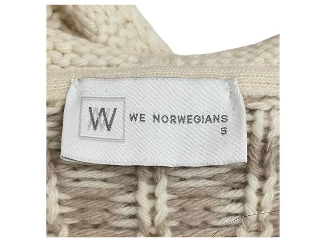 Autre Marque Strickpullover aus Kaschmir-Mischung We Norwegians Weiß Orange Roh - Ansicht 7