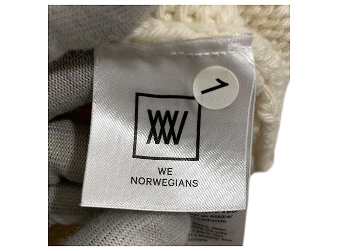 Autre Marque Strickpullover aus Kaschmir-Mischung We Norwegians Weiß Orange Roh - Ansicht 8