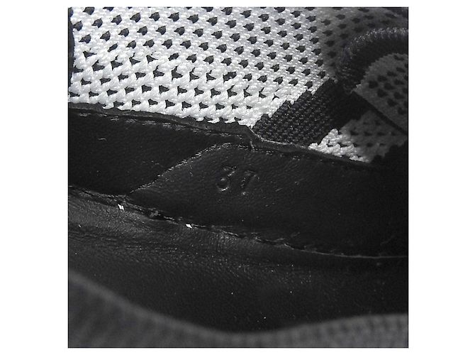 Hermès Hermes Leder Strick-Sneaker Schwarz Weiß - Ansicht 8