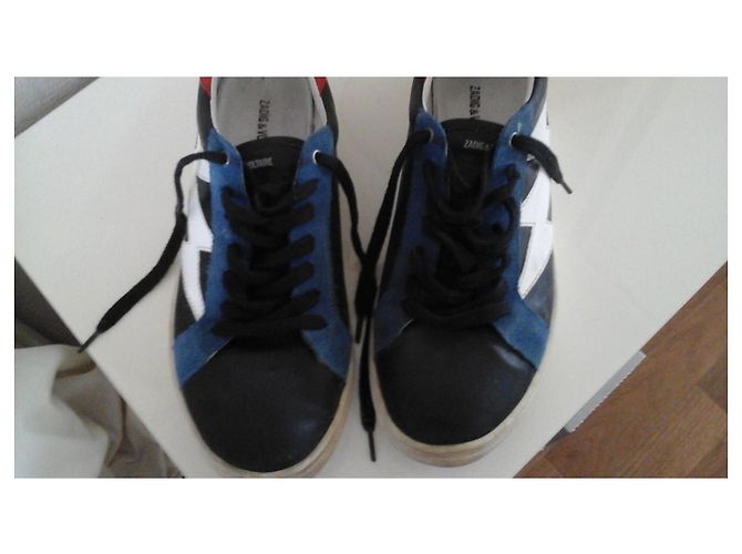 Sneakers Zadig & Voltaire in pelle e scamosciato Nero Bianco Rosso Blu - vista 2