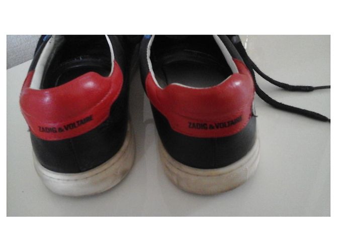 Sneakers Zadig & Voltaire in pelle e scamosciato Nero Bianco Rosso Blu - vista 5