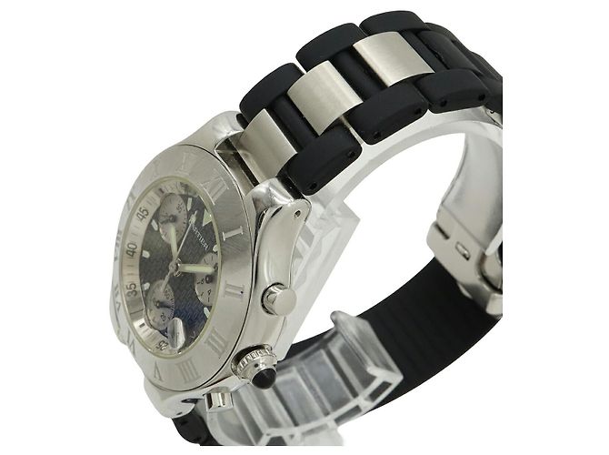 Cartier Must21 Chronoscaph Edelstahl Quarz Chronograph Schwarz - Ansicht 5