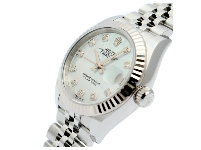 Rolex Datejust MOP Pearl Oyster Steel Uhr Weiß - Ansicht 10