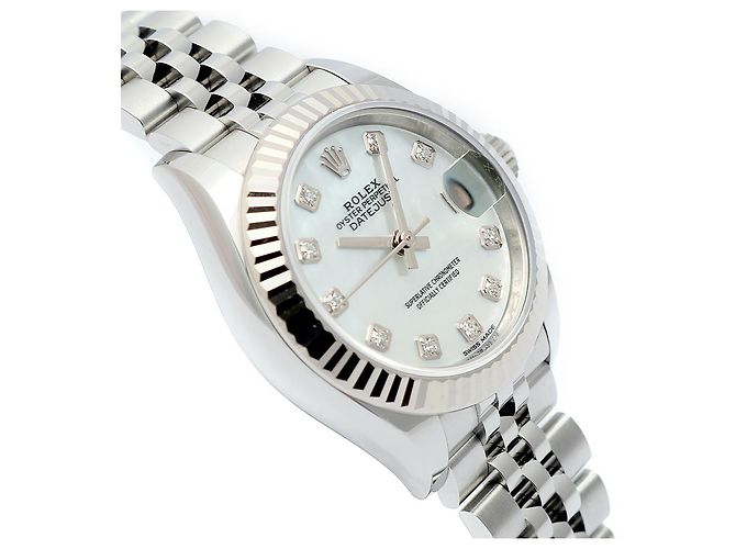 Rolex Datejust MOP Pearl Oyster Steel Uhr Weiß - Ansicht 11