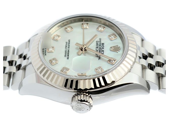 Rolex Datejust MOP Pearl Oyster Steel Uhr Weiß - Ansicht 12