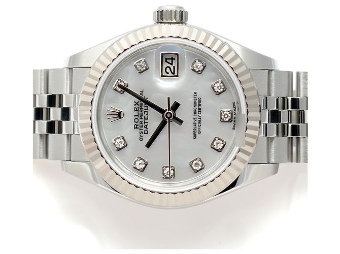 Rolex Datejust MOP Pearl Oyster Steel Uhr Weiß - Ansicht 14
